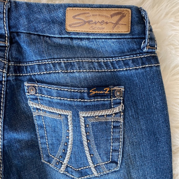 Seven7 The Rocker Slim Thick Stitch Embroidered Bootcut Jeans - Picture 11 of 14